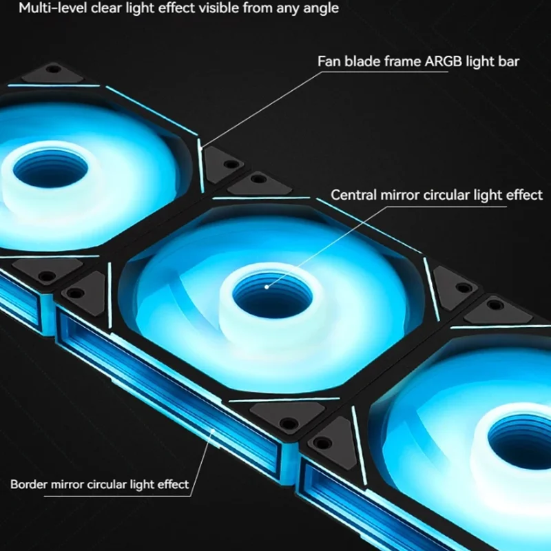 Ventilador con cubierta de PC IEC Whale PJ-1, 120mm ARGB, efecto de luz de ciclo de espejo, 800-2000RPM, PWM, enfriador de agua de bajo ruido,