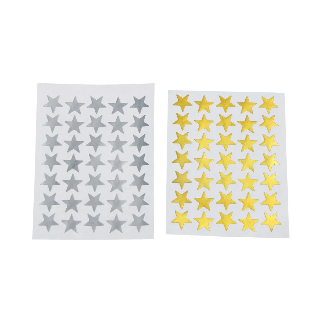 Lovely Star Sticker Teacher Label Reward For Children Kid Students Gift Gold Silver Bronze Stationery 10pcs For Kids Toys