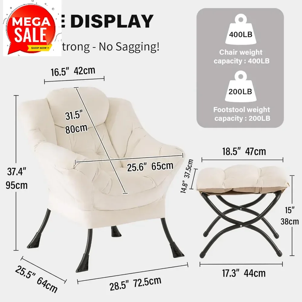 

Хит продаж: Современное бархатное кресло для отдыха с оттоманкой, удобное кресло для чтения с подставкой для ног для гостиной, спальни, общежития