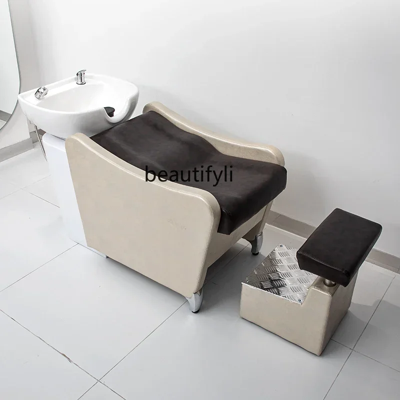 Shampoo Chair Hair Saloon Dedicated Hair Salon Simple Ceramic Large Basin Lying Half Flushing Bed