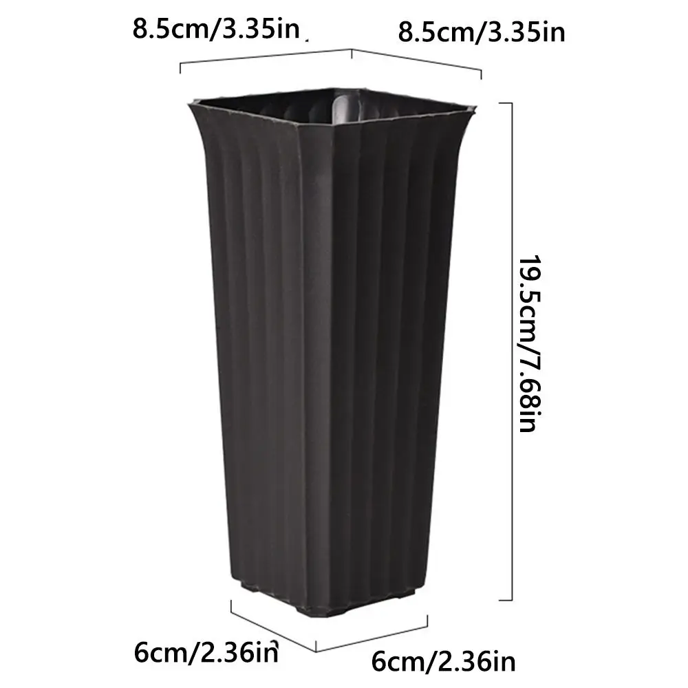 البساطة أسود أبيض زهرة زهرية البلاستيك العمودي المشارب تصميم وعاء النبات الشمال الزخرفية زهرية غرفة المعيشة #6