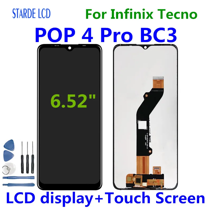 

6.52" Original LCD For Infinix Tecno POP 4 Pro BC3 Display Touch Screen Digitizer Assembly For Tecno POP 4 Pro LCD Replacement