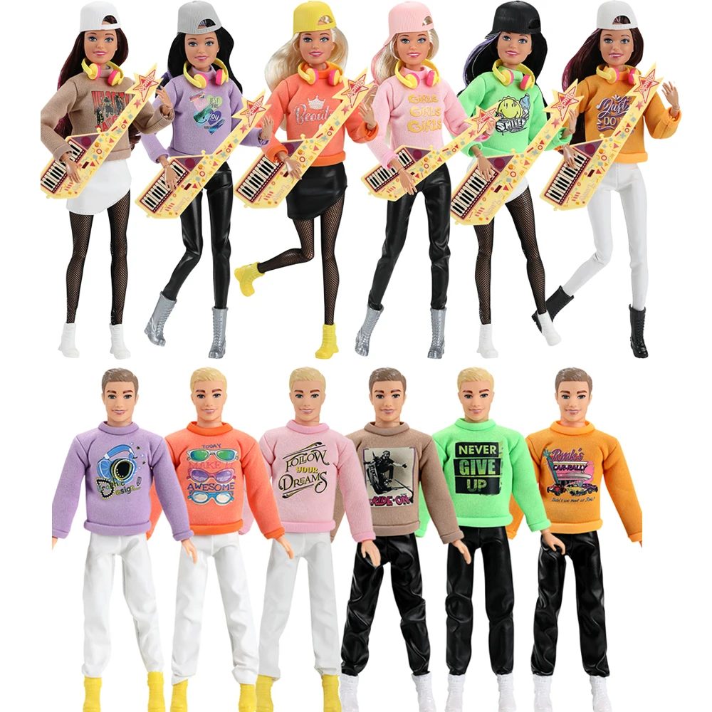 NK 1 Set Randomly Dolls Accessories Suit Set For Barbie Clothes For Ken Doll Clothes Music Party Dolls Toys JJ