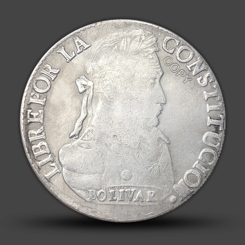 Réplica de moneda conmemorativa antigua de Bolivar liberador de América del Sur, regalo de colección de decoración del hogar, estilo Retro, 1835