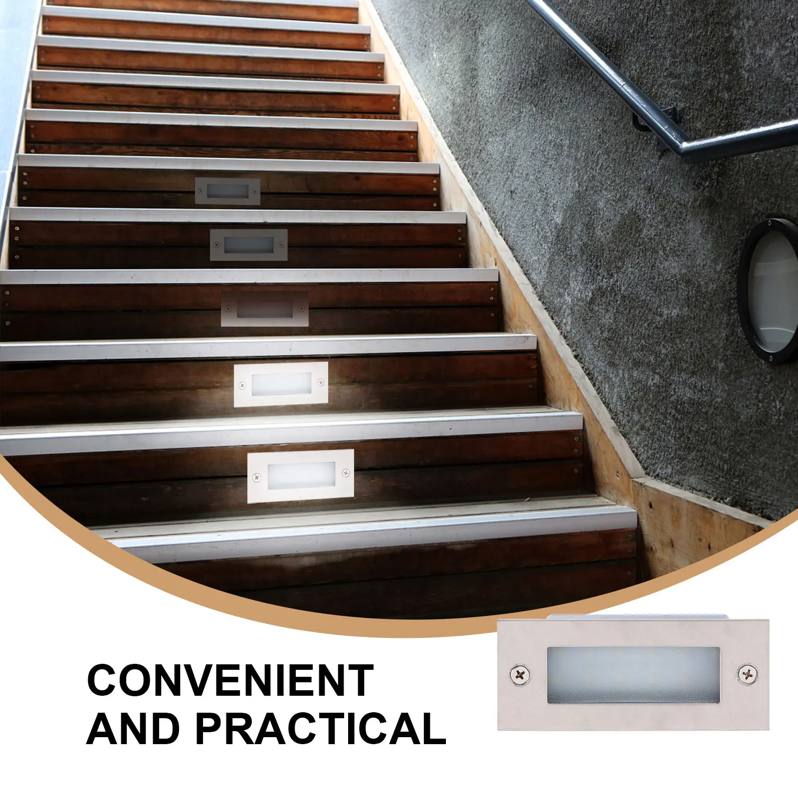 

LED Mini Brick Light 220V Stainless Steel Recessed Step Lights IP Rated Waterproof Garden Pathway Driveway Solar Lamp Outdoor