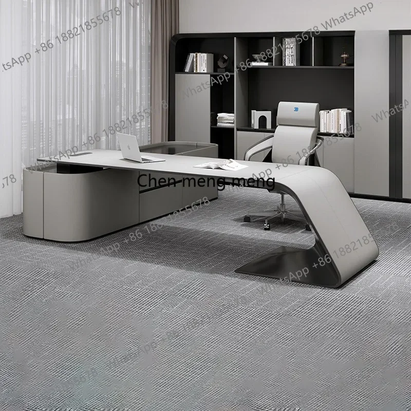 

F5822 Bedroom L Shape Luxury Executive Desk Drawers Storage Bureaux Writing Desktop Computer Modern Mesa De Escritorio Home Offi