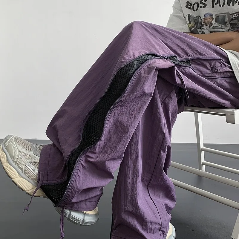 American Style Men's Hiking Trousers Summer New Quick Dry Casual Loose Straight Leg Long Pants Outdoor Camping Travel Gear