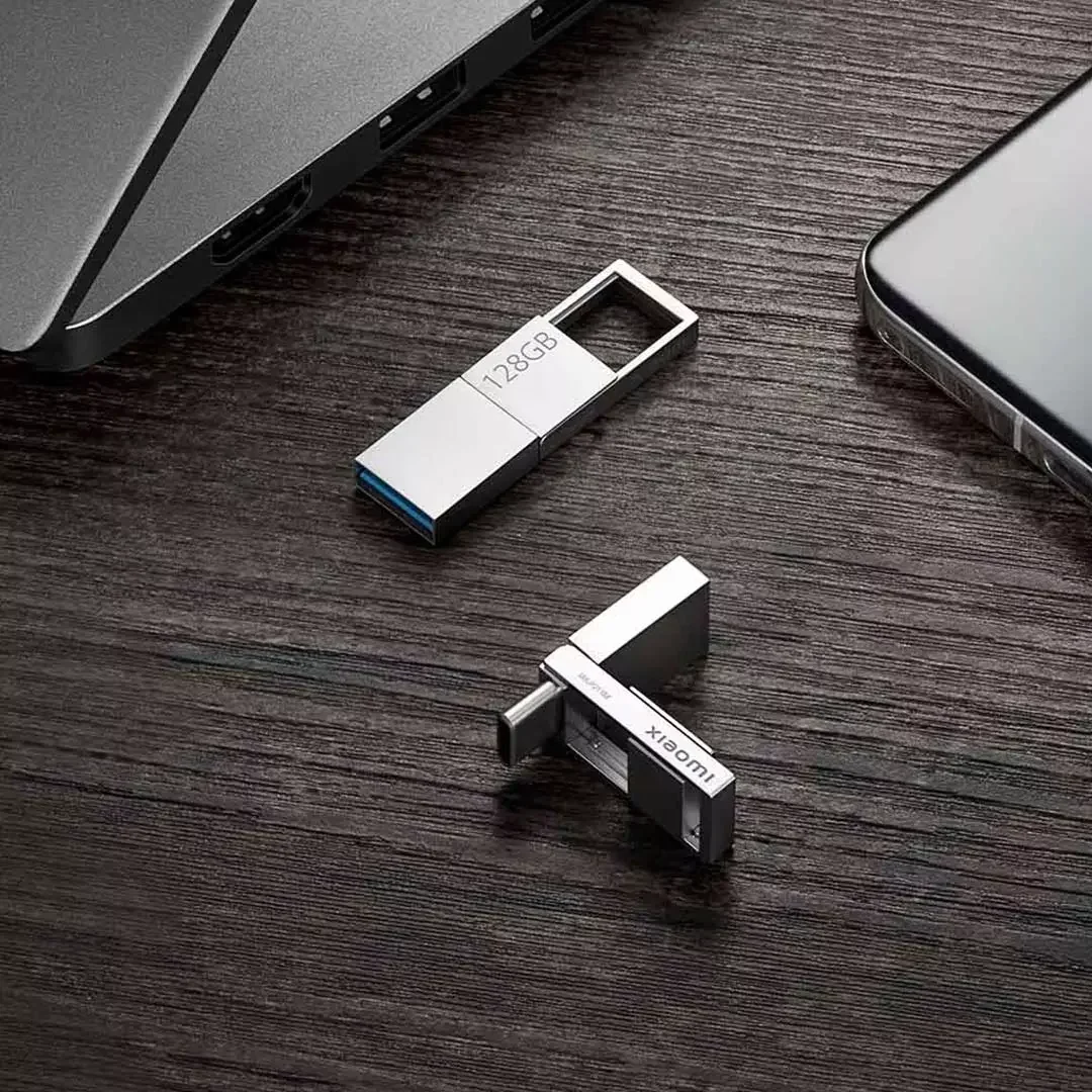 Xiaomi Dual Interface U Disk Flash Pen Drive 64G 128G Mini Metal Stick USB 3.2 Type-C Type-A Pen Drives Gifts Memory Phone Comp