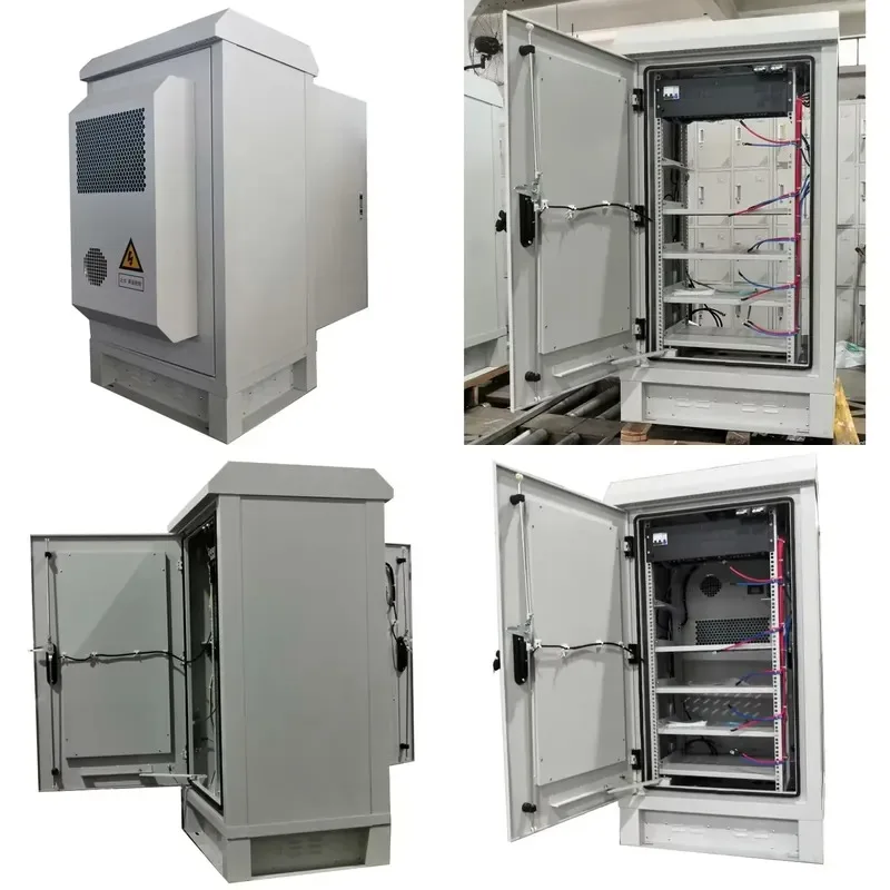 19 Inch Double Door Outdoor Communication Cabinet Rack with Cooling