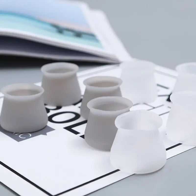 4 pz/lotto Pad in Silicone coprigambe per sedia da tavolo tappetino antiscivolo gambe da tavolo Mute cappuccio piedini per mobili copertura protettiva protezione per pavimento