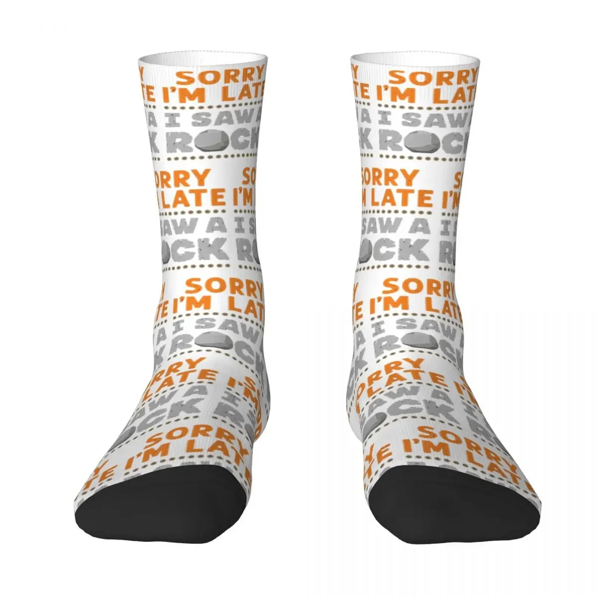 Sorry I'm Late I Saw A Rock Geology Rockhound Socks Harajuku Stockings All Season Long Socks Accessories for Unisex Gifts