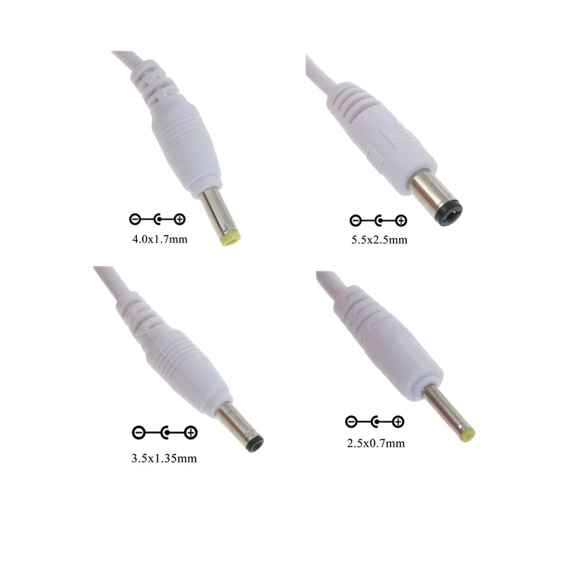 Universal 5V USB a 2.5x0 7mm/3,5x1,35mm /4.0x1 7mm/5,5x2,5mm Cable de alimentación del Cable del cargador para el ventilador altavoz Router de luz