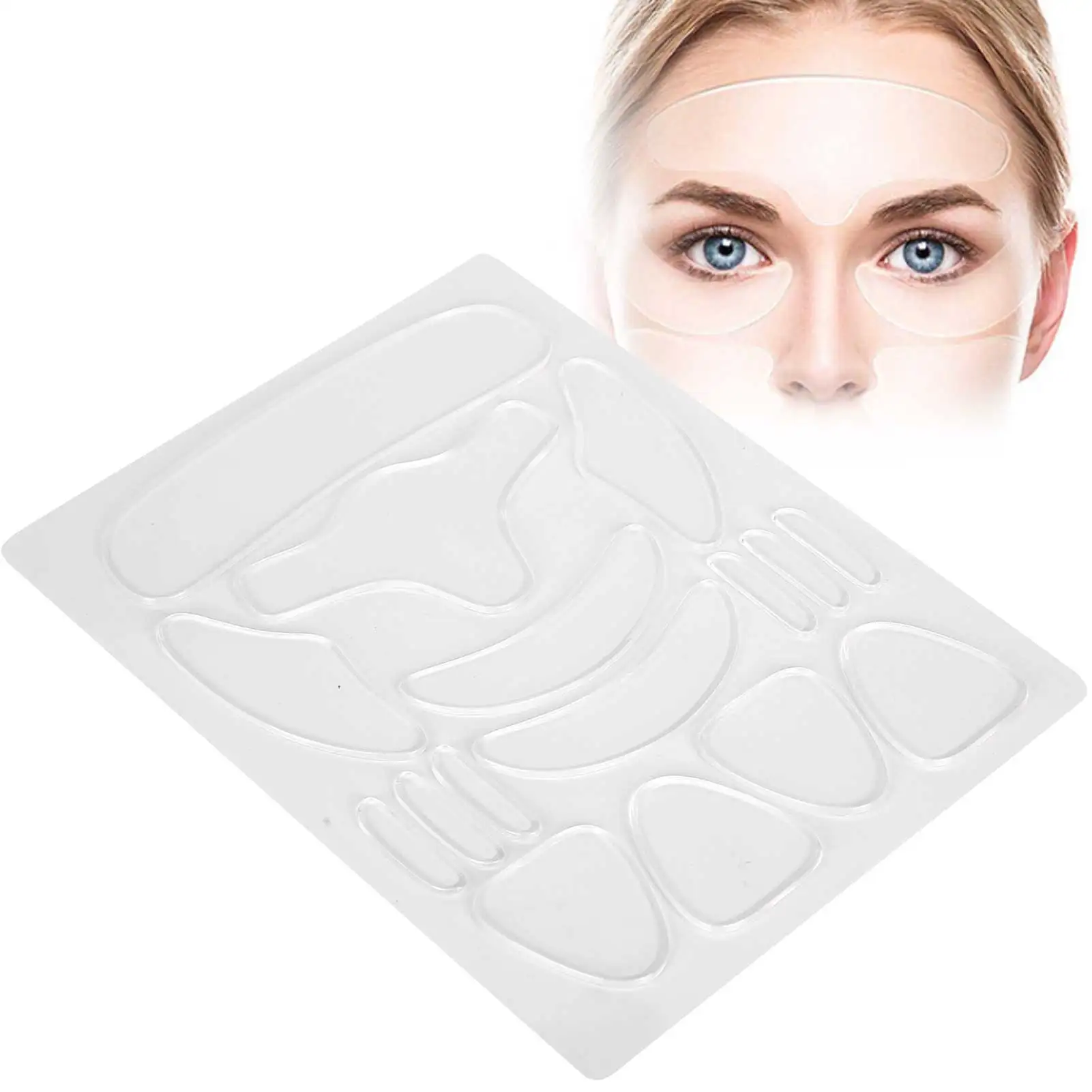 

16Pcs Reusable Silicone Anti-Wrinkle Face Forehead Sticker Cheek Chin Paste Facial Eye Patches Wrinkle Removal Face Lifting Tape