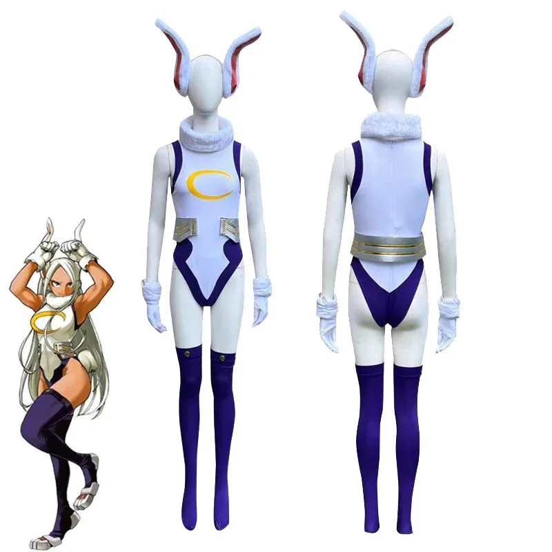 Meu traje acadêmico coelho herói miruko macacão sexy boku sem coelho menina cosplay macacão terno com orelha headwear 5ftu 5ftu^