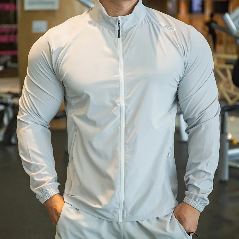 Summer Autumn Quick Dry Hiking Basketball Running Jackets Men Thin Waterproof Gym Fitness Outdoor Sports Coats Skin Windbreaker
