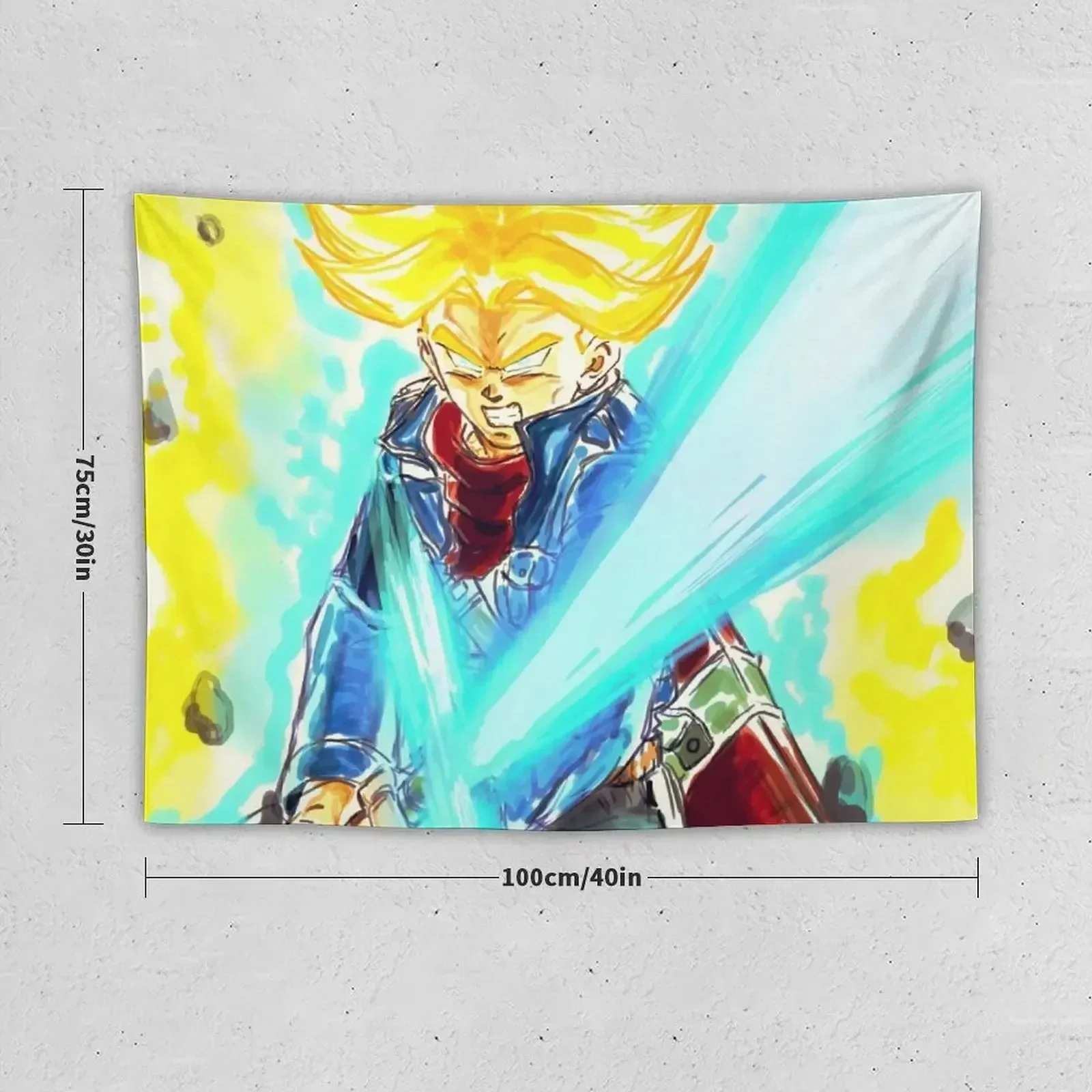 Going SSJ- Future Trunks Rage Spirit Sword Tapestry Decoration Room Bed Room Decoration Tapestry