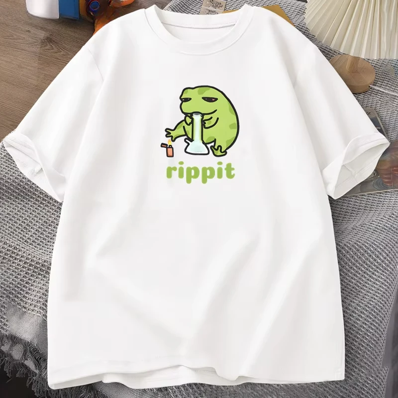 

Funny Rippit T-Shirt Frog Graphic T Shirt Causal Women Short Sleeve Printed Tshirt Harajuku Streetwear Womens Tshirt Tops
