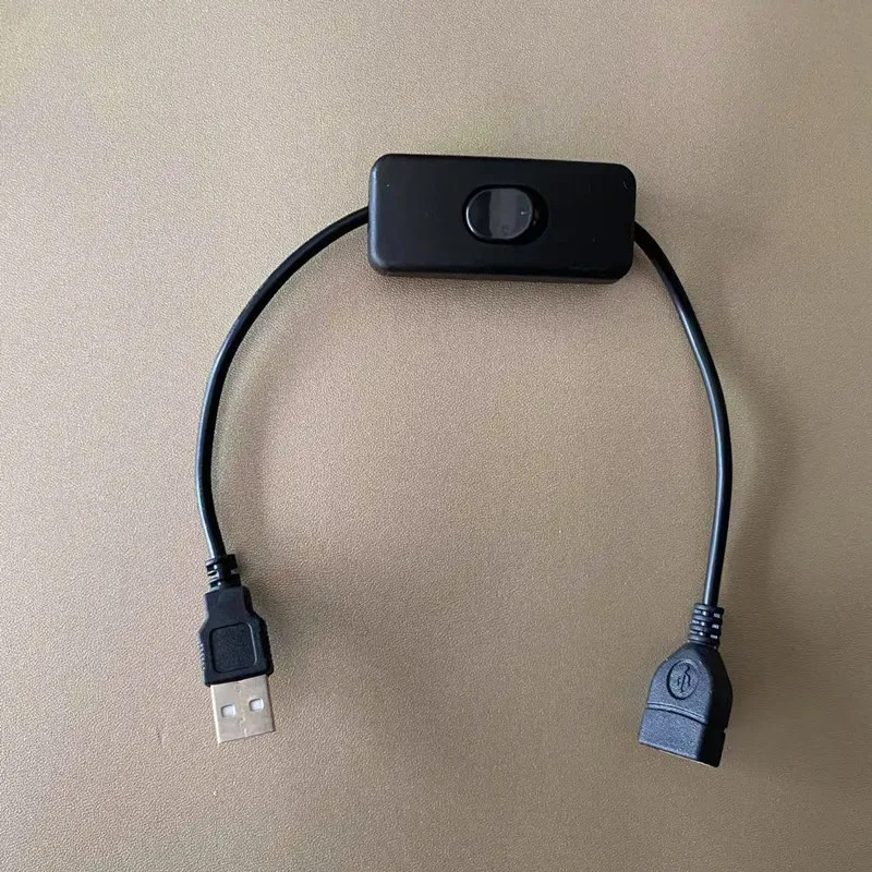 5/10 قطع كابل تبديل USB مع كابل تمديد تشغيل/إيقاف لون أسود أو أبيض لخط إمداد الطاقة بمروحة USB للمصباح