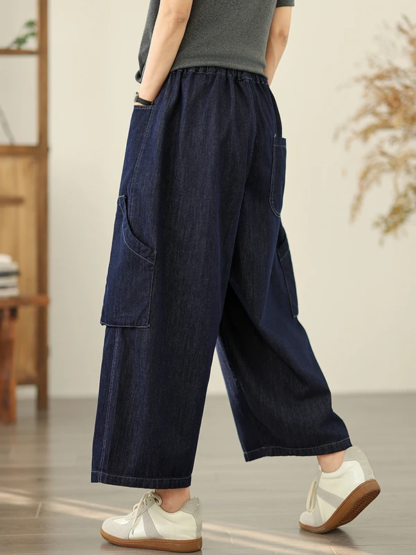 

Свободные прямые джинсы, женские летние новые повседневные джинсы с высокой талией и широкими штанинами, свободные восьteen брюки с эластичной резинкой на талии, свободные джинсы