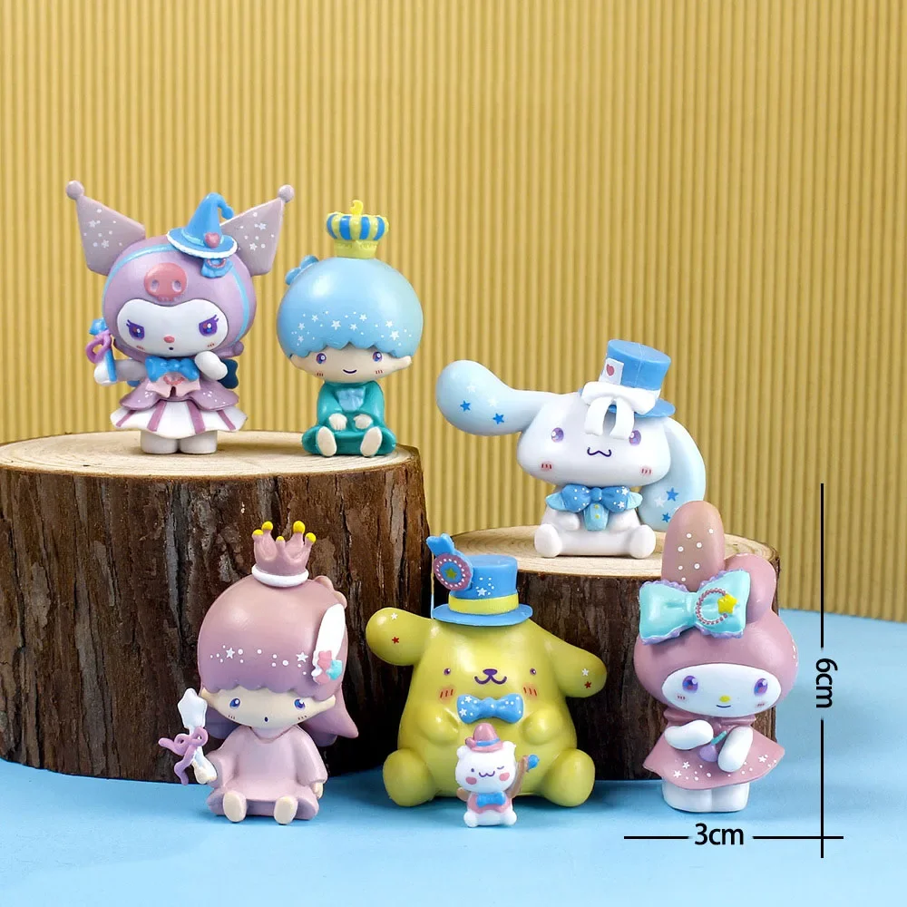 

Фигурка аниме Kawai My Melody Kuromi Kt Cat Cinnamoroll Pom Purin Kawaii Pvc модель куклы настольные украшения подарки игрушки для детей