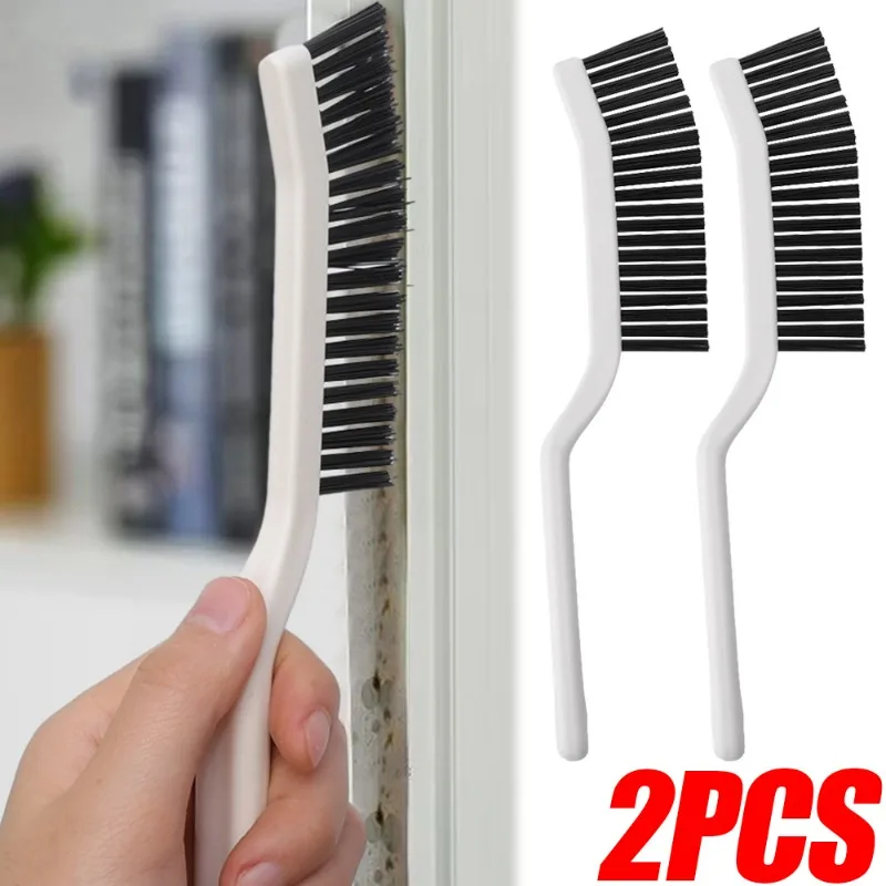 1-2Pcs Gap Cleaning Brush Grout Hard Bristle Long Handle Brushes Door Window Track Groove Floor Joints Dead Angle Cleaner Supply