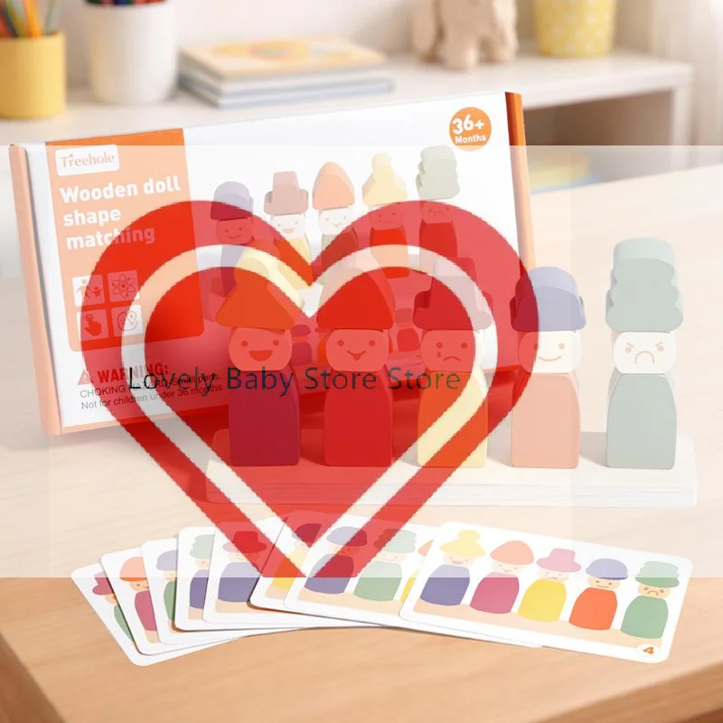 

Color Sorting Toys Montessoris Wooden Early Learning Toys Fine Motor Skills Puppet Hat Face Match Creative Stacking Toys For Kid