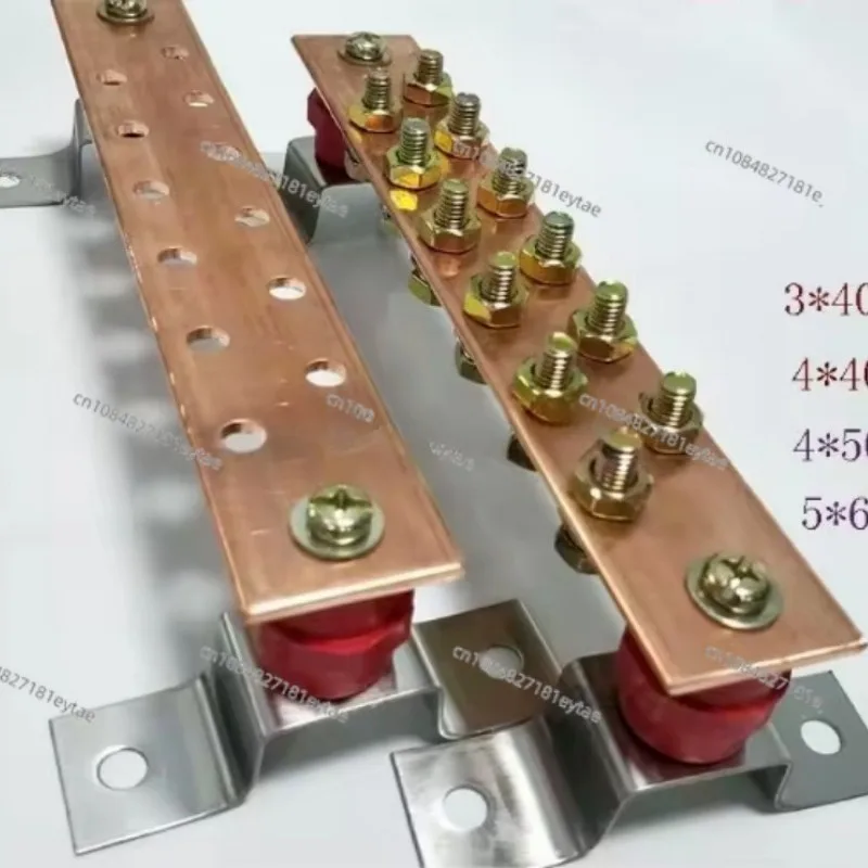 

Заземляющая шина, Медная заземляющая шина, Шина, Медный эквипотенциальный терминал, Медная шина 3*30*300/10 позиций