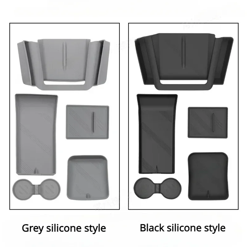 Alfombrilla de silicona de Control Central para Tesla Model X S, reposabrazos de carga inalámbrica, caja de almacenamiento de Taza, Almohadillas