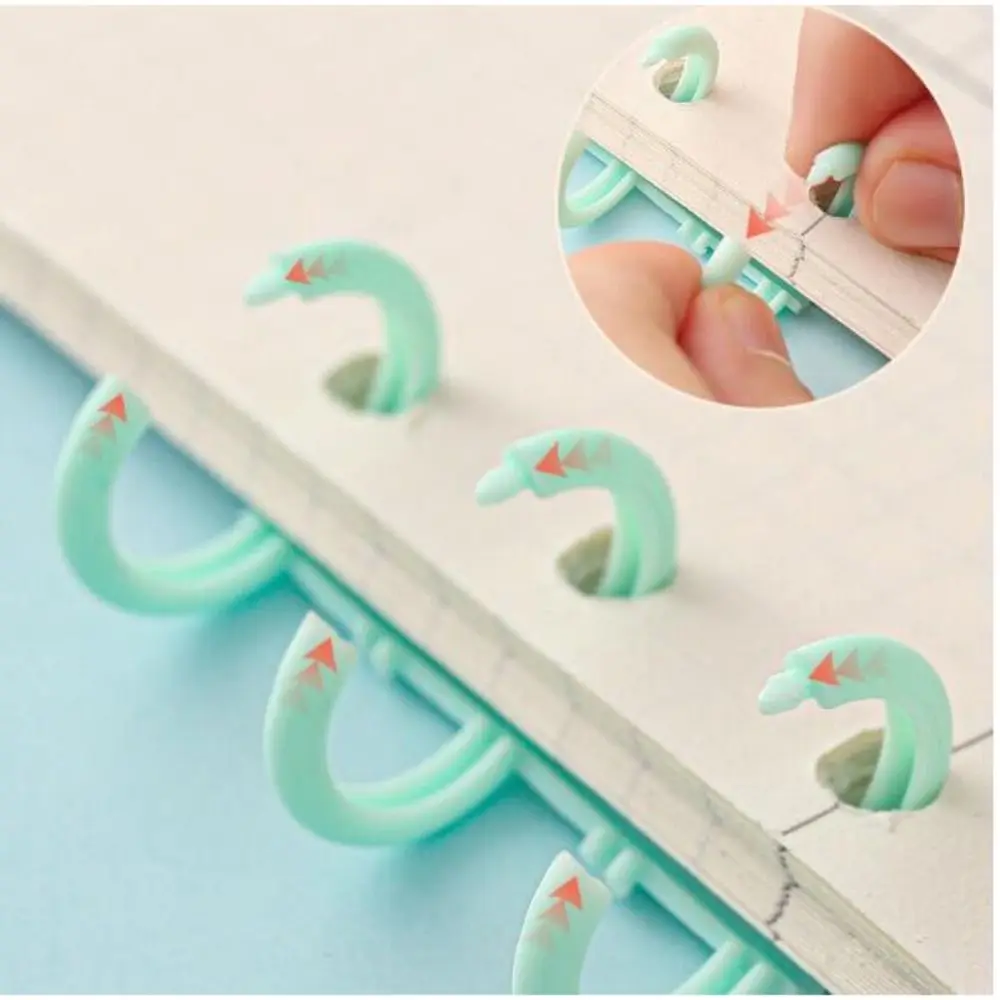 10pcs Binding Strip Notebook Binding Clip 12mm 30 Hole A4 A5 B5 Loose-leaf Ring Plastic Binder Buckle Book Circles