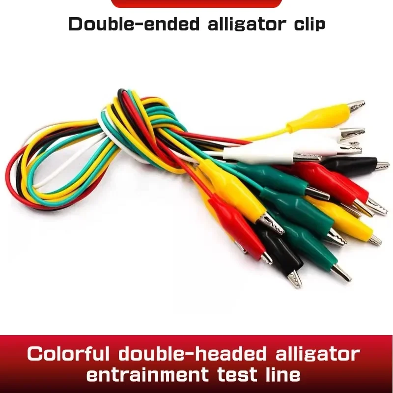 10PCS Alligator Clips 50CM Electrical DIY Test Leads Alligator Double-ended Crocodile Clips Roach Clip Test Jumper Wire