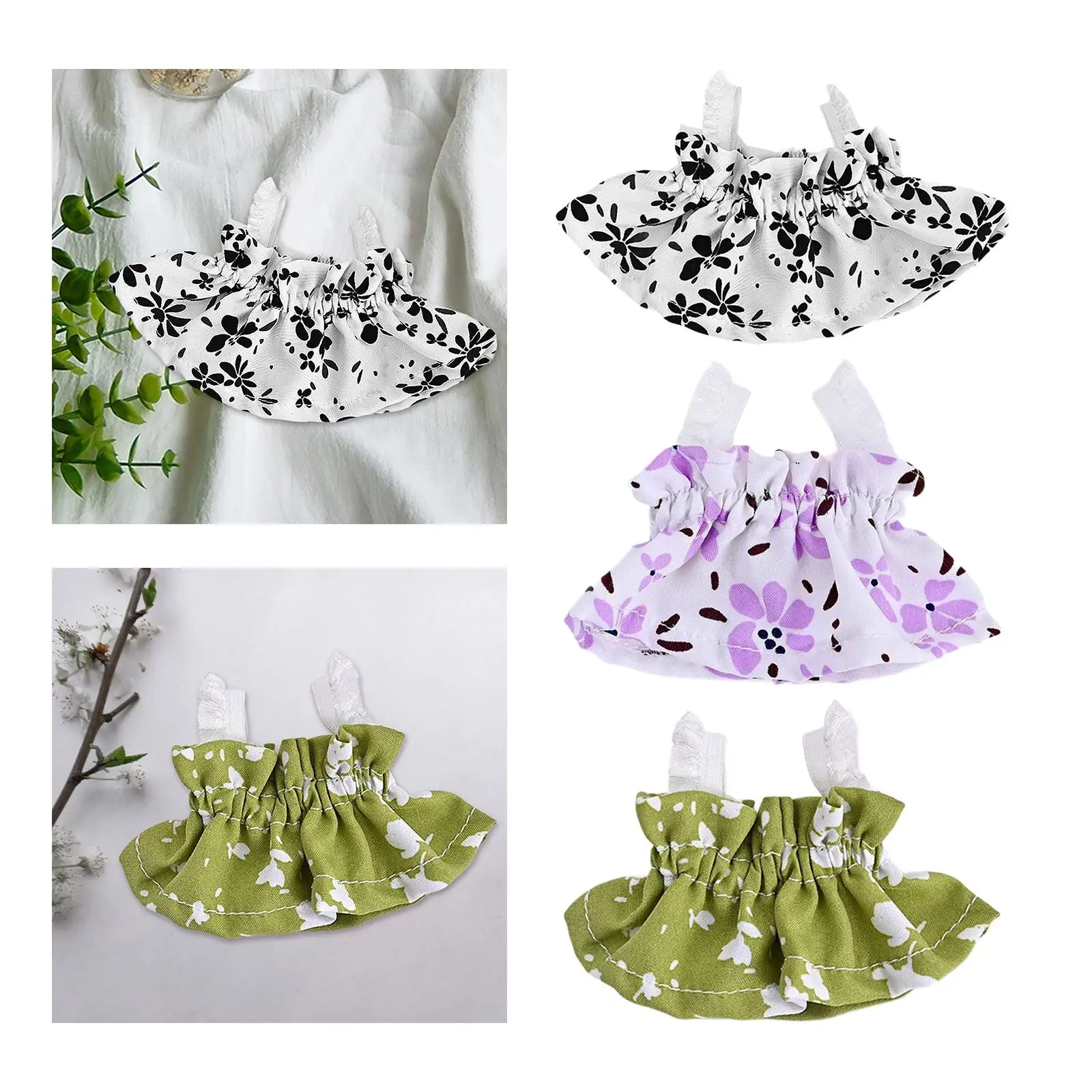 6インチ人形服、人形服アクセサリー、人形サスペンダースカート、布人形用服人形ドレス、子供年齢4-6 8-10女の子