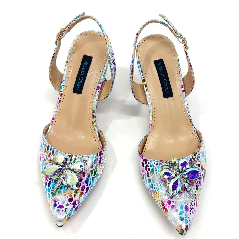 Butterfly-knot princess style African Young Girl Rhinestone-encrusted Bag & Comfortable Pointed-Toe High Heels For Party