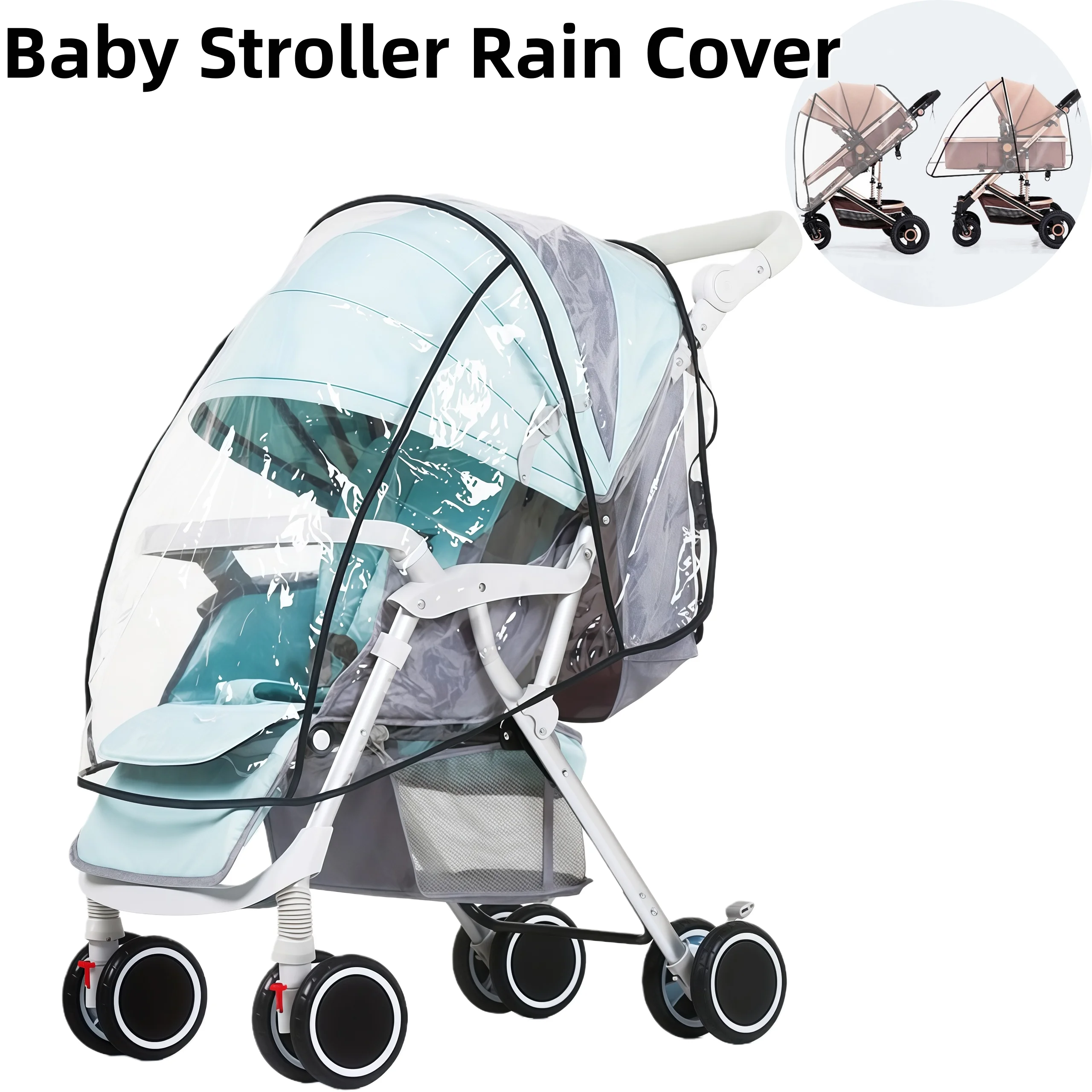Baby Stroller Rain Cover Child Cart Windshield Baby Umbrella Stroller Waterproof Shield Portable Poncho