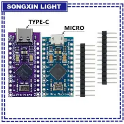 Pro Micro ATmega32U4 5V16MHz Replace ATmega328 For Arduino Pro Mini With 2 Row Pin Header For Leonardo Mini/Type-C Usb Interface