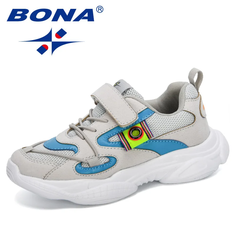 

BONA 2022 New Popullar Style Sports Shoes Boys Running Sneakers Children Outside Travelling Leather Shoes Girls Comfortable