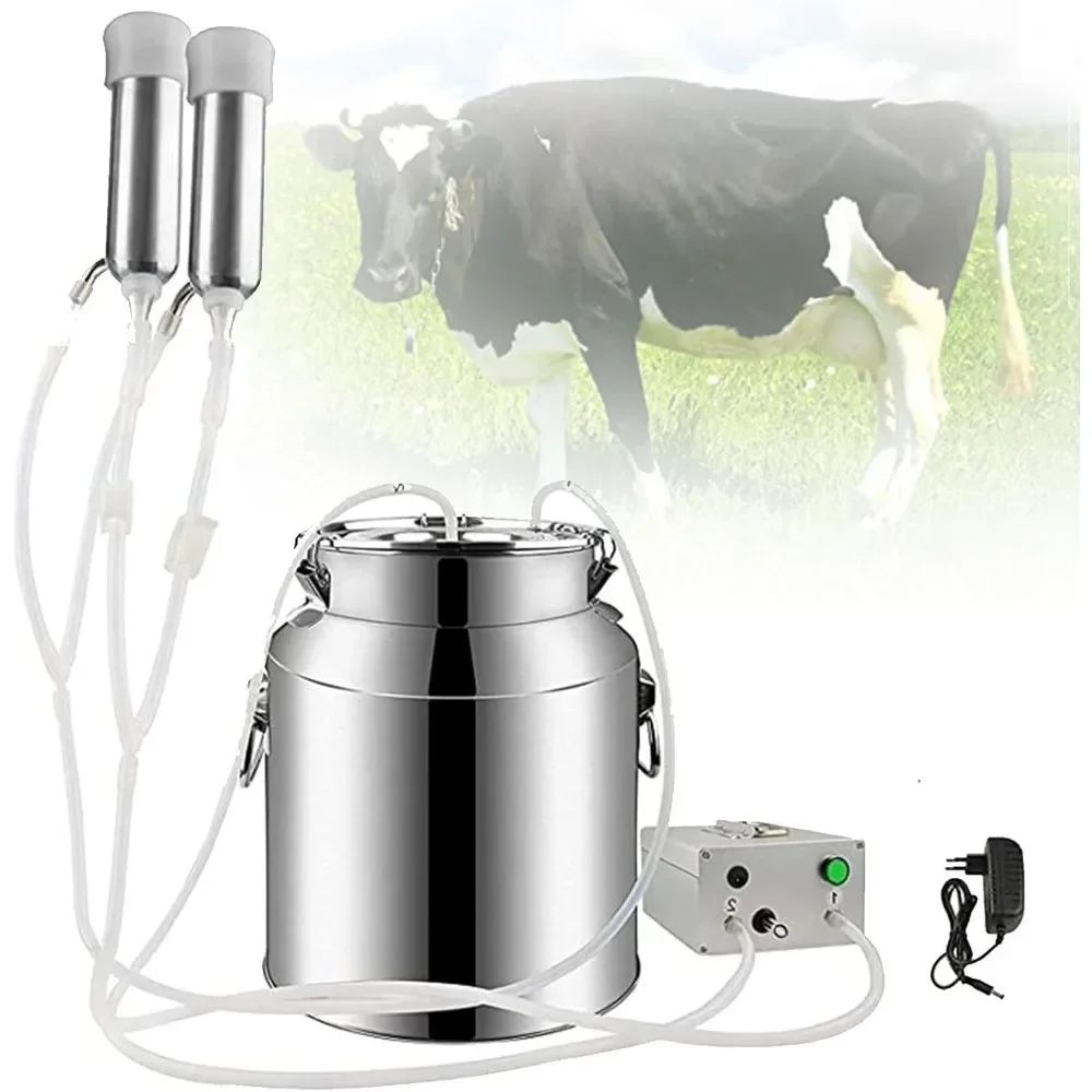 

14L Electric Milker Milking Machine with Stainless Steel Milk Bottle, for Dairy Cattle Cow Sheep Goat, Goat Milk Pump