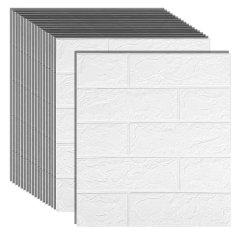 45Pcs Self-Adhesive 3D Brick Sticker DIY Waterproof Foam Wallpaper Room Kitchen Roof Ceiling Background Wall Decals-A