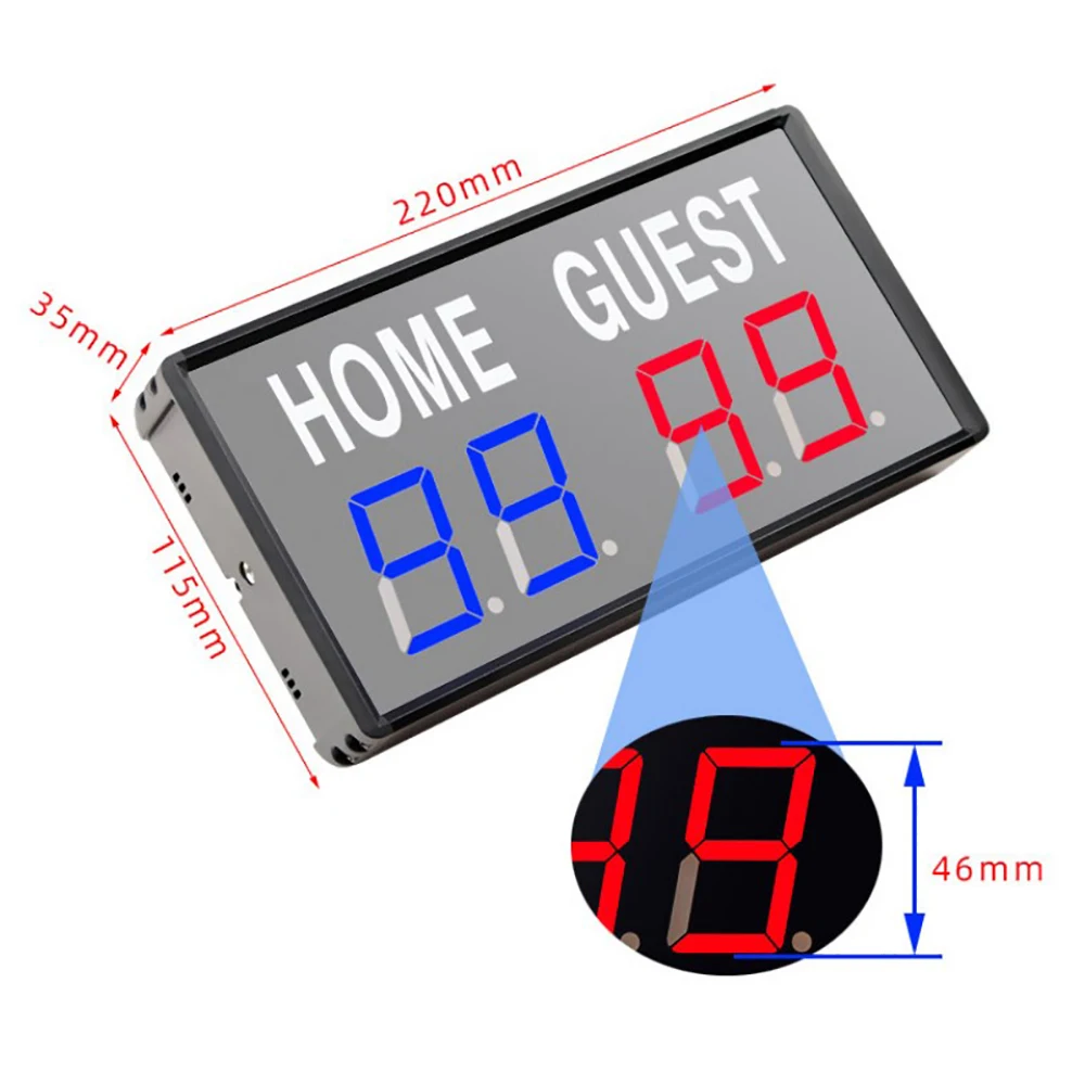 LED 4 หลักอิเล็กทรอนิกส์ Score Keeper ป้ายบอกคะแนนพร้อมรีโมทคอนโทรลสําหรับบาสเกตบอลปิงปอง Match Supplies