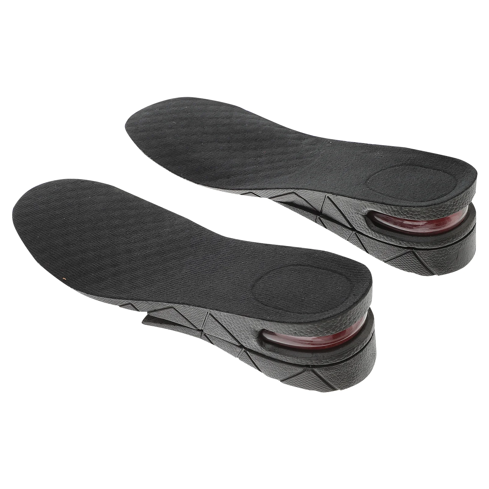 

5cm Height 2-layer Adjustable Men's Invisible PU Increased Insoles Elevator Insoles Shoe Pads - One Pair (Black)