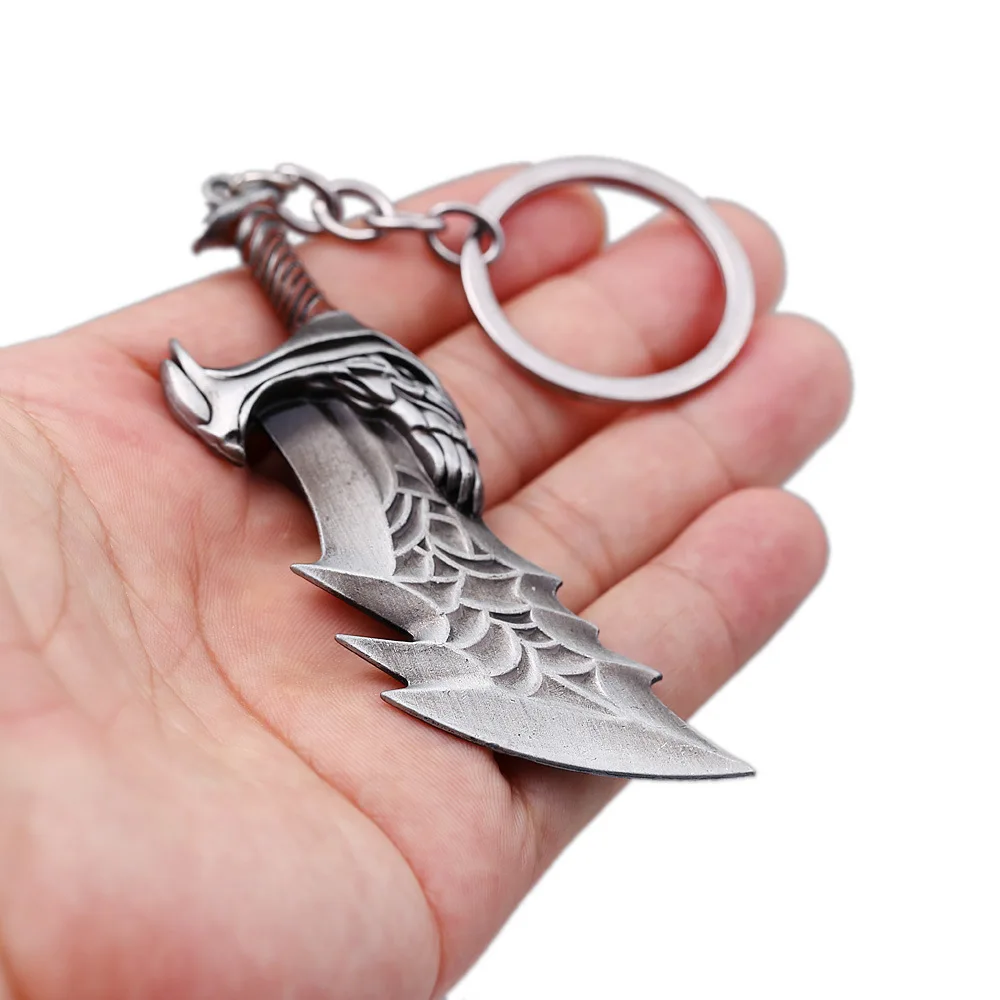 New Game God of War 5 Kratos Sword Keychain Shield Axe Weapon Model Pendant Keyring Metal Llaveros Game Souvenir Jewelry Gift