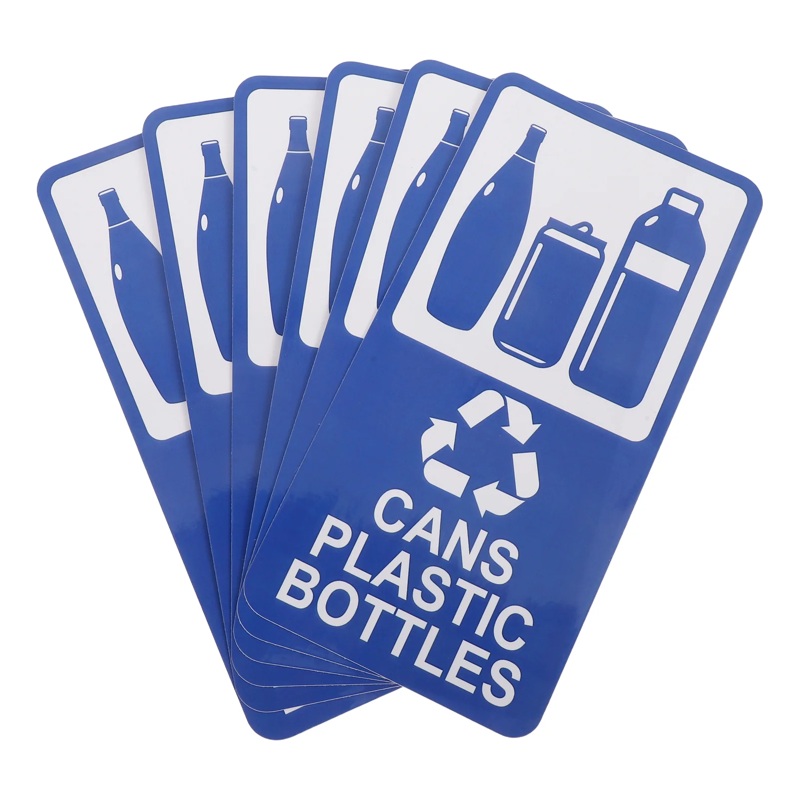 

6pcs Recycling Bins Stickers 7.8"X3.9" Waterproof Self-Adhesive Vinyl Labels For Trash Cans Bottles Cans Only Outdoor Indoor Use