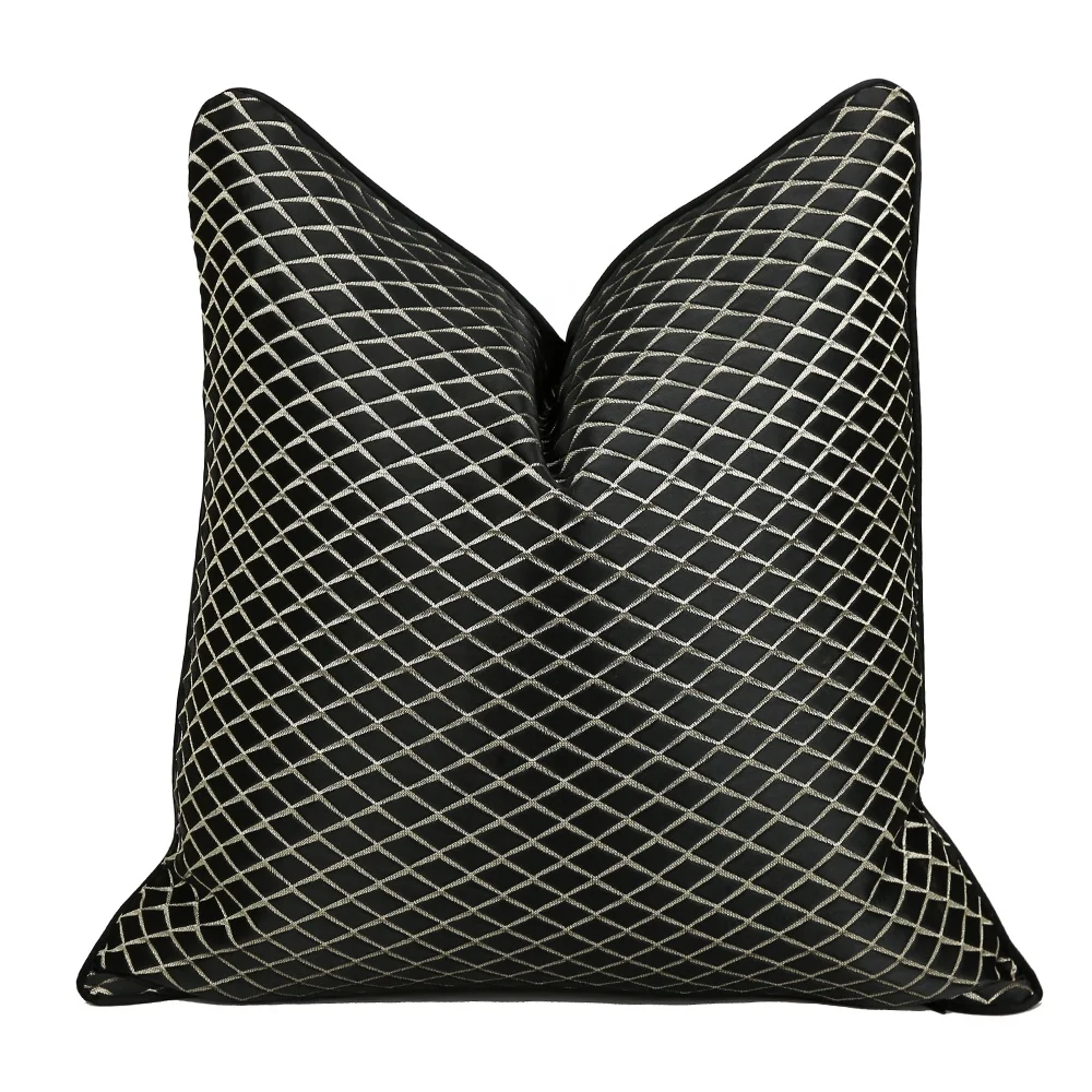 Decorative Washable Cushion Case Modern Black Luxury Pillow Covers 18x18 20x20 inches