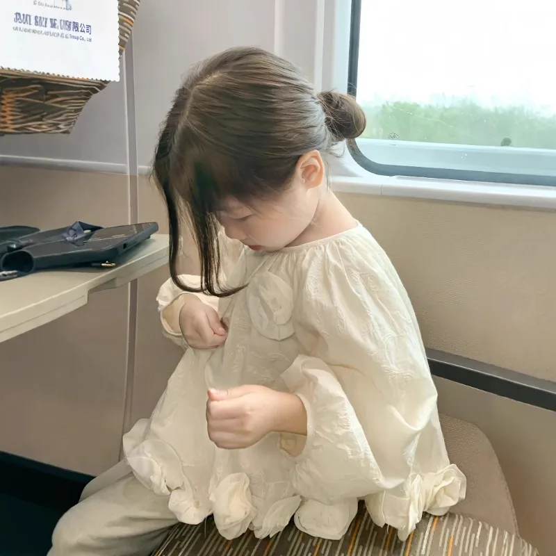 Ropa infantil para niñas, mangas acampanadas a la moda para niños, camisas para niños, Ropa para niñas pequeñas, blusa para niñas, Ropa De Niña