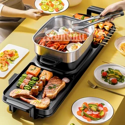 Household Hot Pot Grill Machine Smokeless Barbecue Cooking Plate Parrilla Electrica Para Asado Grill Plancha