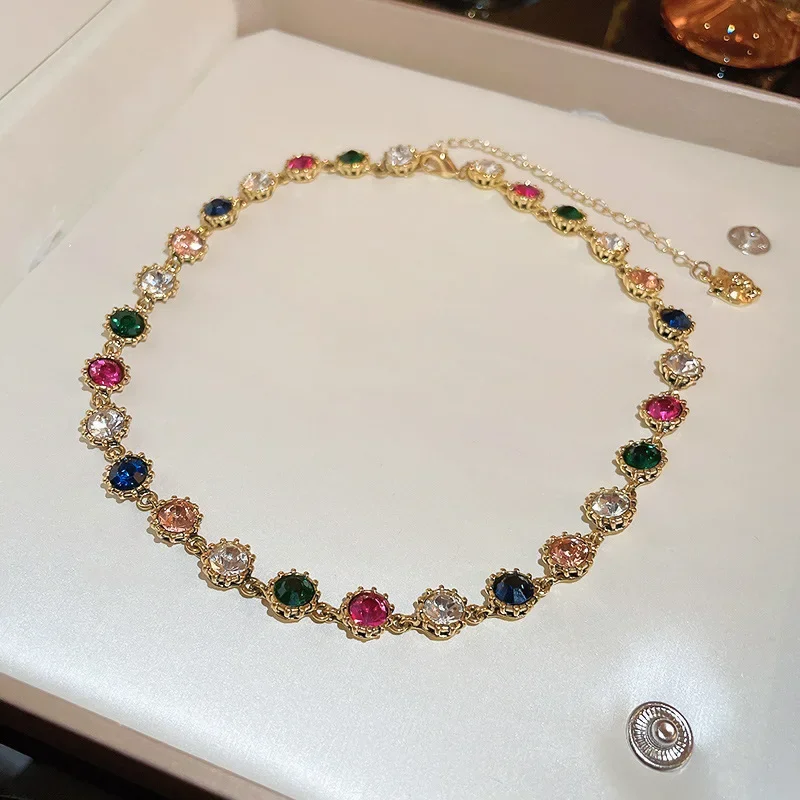 New Arrival Colorful Crystal Bracelets Fashion Strand Bracelet Women Vintage Jewelry