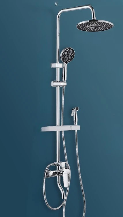 

Refined copper, main body, faucet, four functions, pressurization, shower, shower, nozzle, bath, shower.