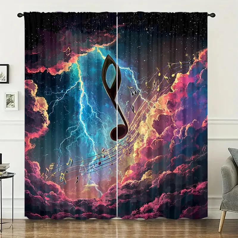 Rideaux colorés en forme de nuages, installés par la méthode de fixation sur tringle à glissière, adaptés aux chambres, aux salons et aux balcons.