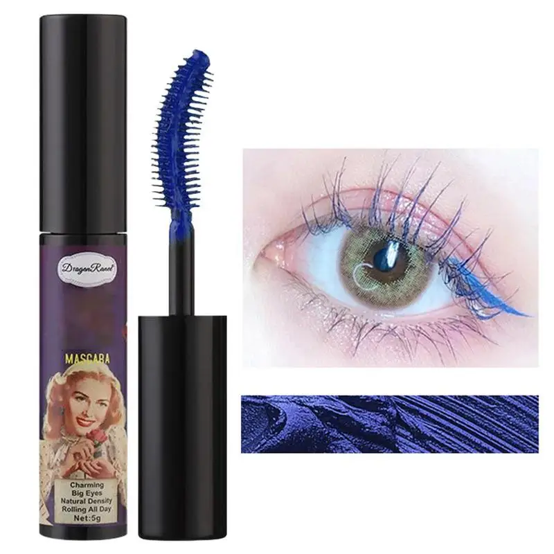 Color Mascara Colorful Silk Fiber Mascara Waterproof Fast Dry Eyelashes Eye Lashes Blue Green Red Purple Black White Ink Mascara