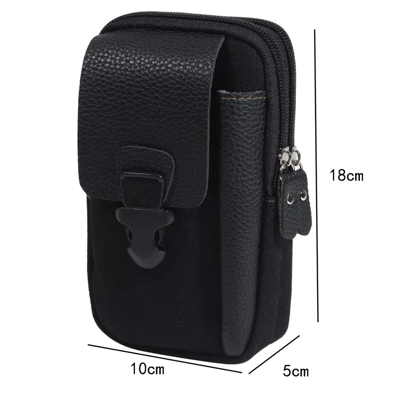 Men Fashion Waist Bag Casual Zipper Male Waist Pack Small Solid Color Card Holder Phone Packs Belt Fanny Purse