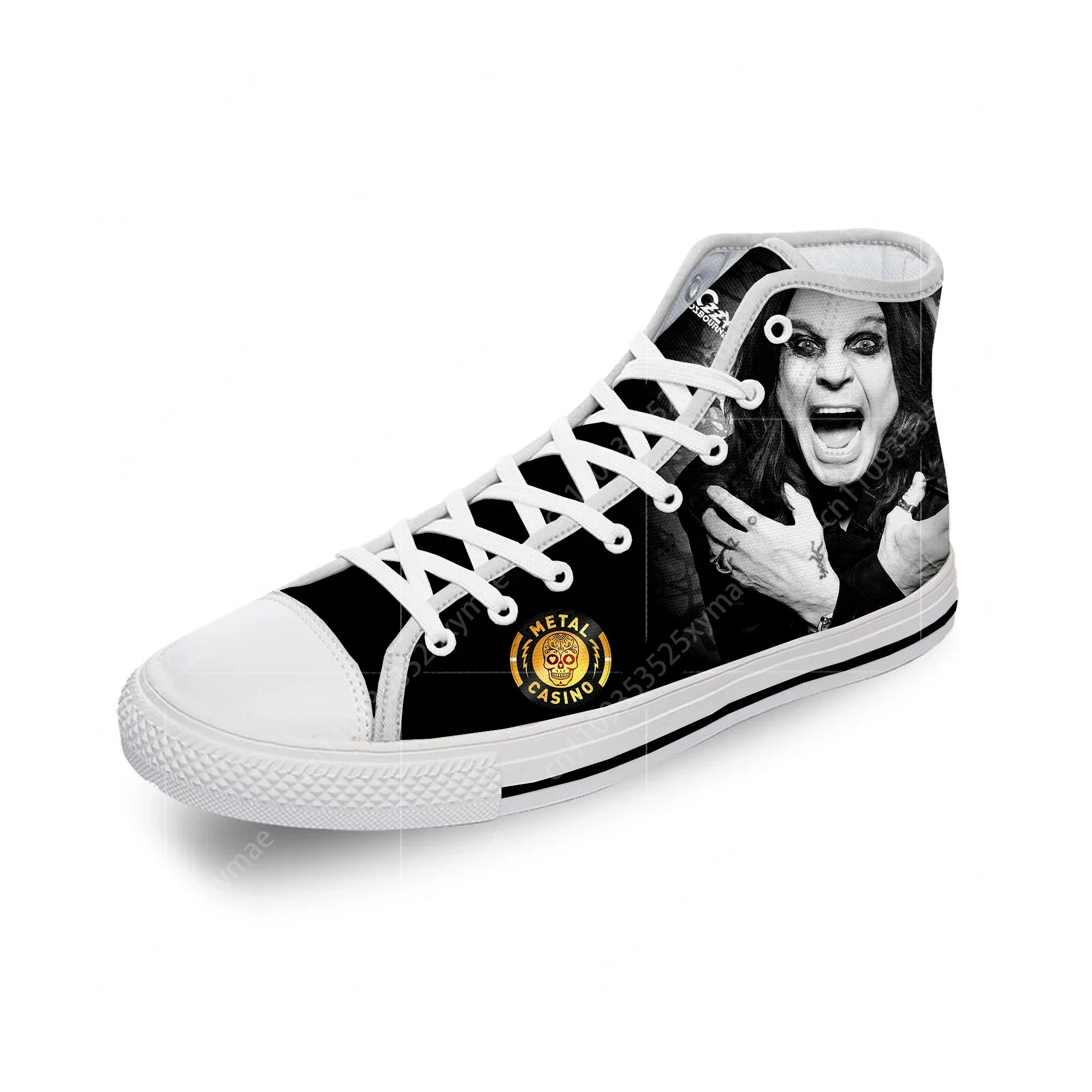 

Osbourne Rock Singer Ozzy Heavy Metal White Cloth 3D Print High Top Canvas Shoes Men Women Lightweight Breathable Sneakers